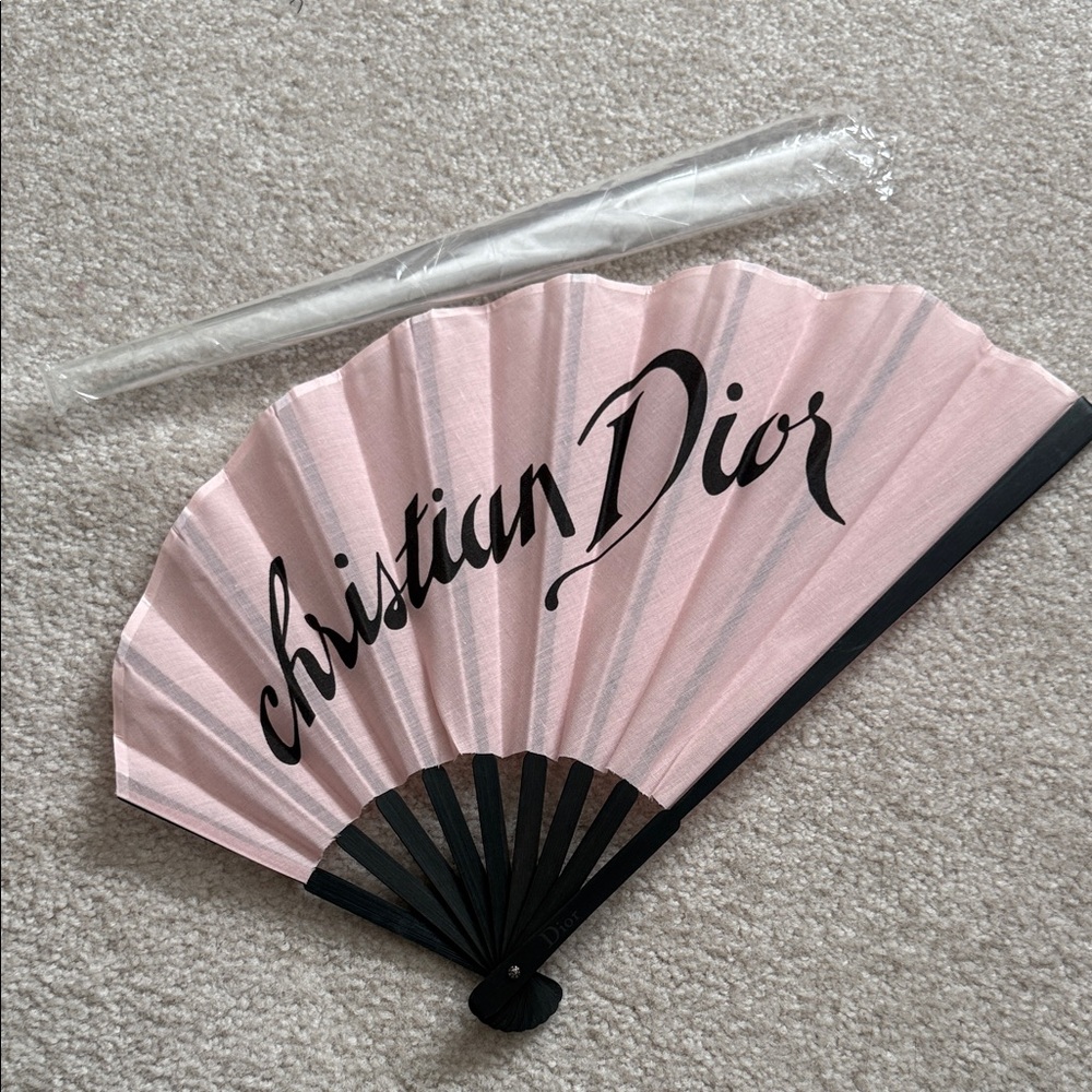 Dior Pink and Black Hand Fan